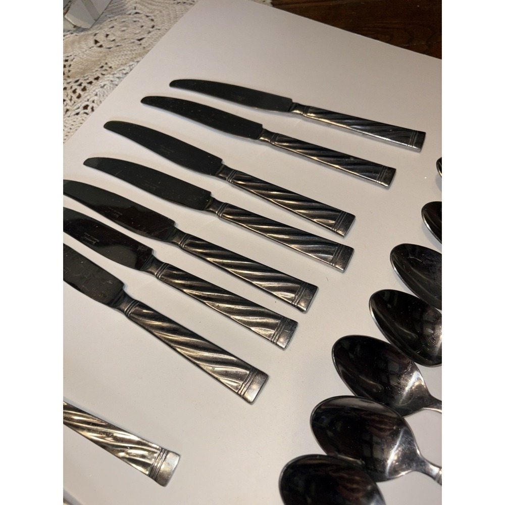 36 Pieces Cambridge HIGHRISE SAND High Rise Stainless Steel Flatware‎
